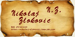 Nikolaj Zloković vizit kartica